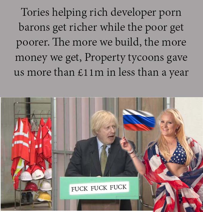 RaveCozensHardy's tweet photo. Tories we look after wealthy developer porn barons at the expense of poor communities.
Doing what's best for ourselves & wealthy corrupt friends. https://t.co/5pIg1SVdht