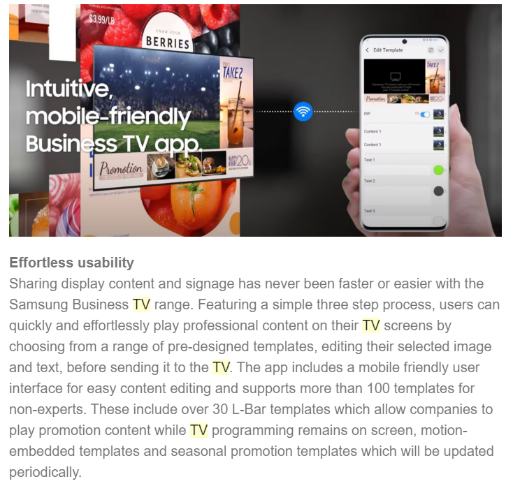 avensys_pro's tweet image. Check out the new Samsung Business TV commercial range.
Offering companies an easy &amp;amp; flexible way of displaying signage content and accessing live television.

Contact us at b2b@avensys.co.uk for more info on this great product. #AVTweeps #displaysignage
youtube.com/watch?v=o_U5tZ…