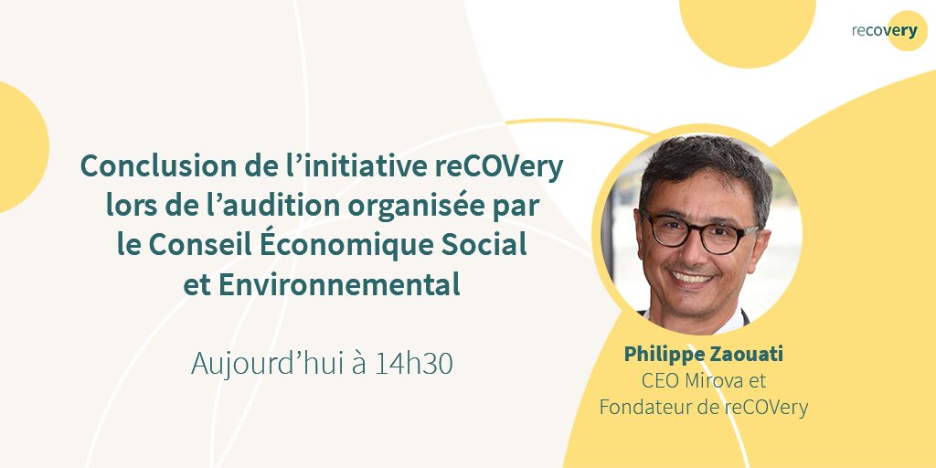 .<a href="/lecese/">CESE</a> rendra sa recommandation sur le #MondedAprès au Président de la République très prochainement. Il organise aujourd'hui une consultation regroupant des initiatives citoyennes. @philippezaouati représentera #reCOVery à 14h30 en live 👉 buff.ly/2YHMwyy