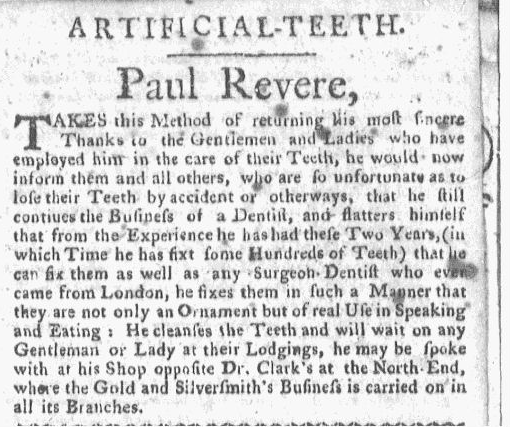 oralhealthforum's tweet photo. A fun #4thofJuly #Dental fact: Paul Revere was trained as a silversmith, engraver & marketed his dental services! He learned how to make artificial teeth from an English dental surgeon.
Learn more about Paul Revere Here: https://t.co/5WPpRVwmRX
@PaulRevereHouse @PaulRevere1734 https://t.co/rmTQLW2fg7