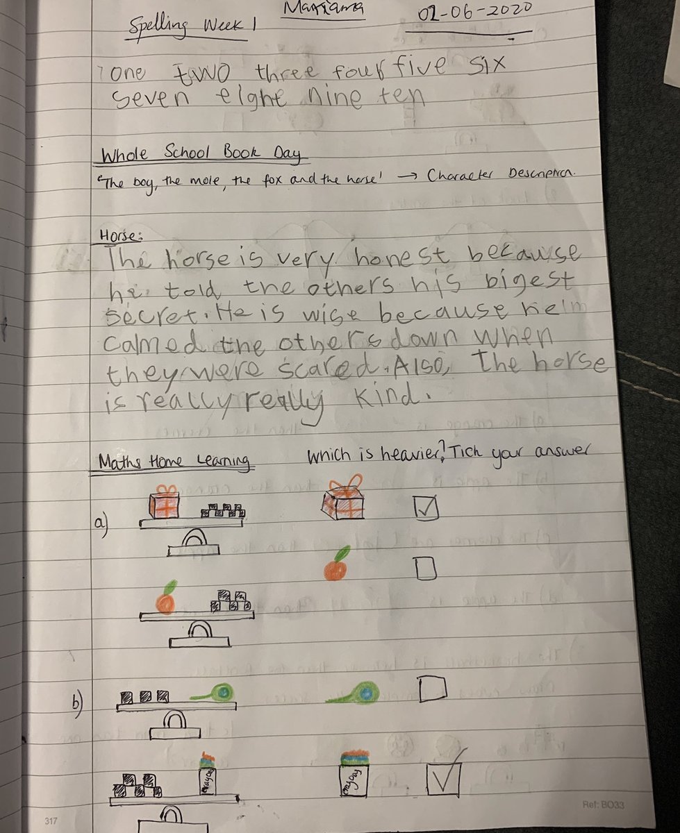 MissLinsleyHMPS's tweet image. Look at some more of Mariama's super work - there's some #phonics, a variety of #maths (@MrFielderHMPS feast your eyes 👀) and some lovely #characterdescription🌟 #english #writing #KS1 @HerbMorrPriSch thanks M's mum