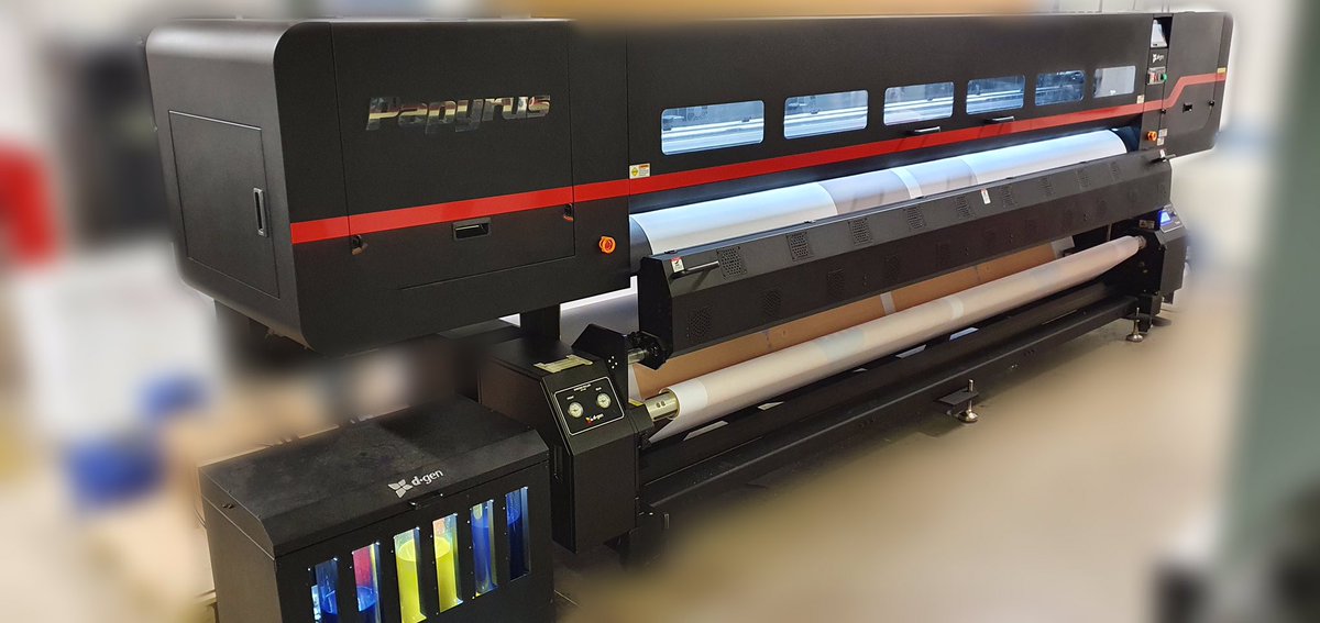 iSubltd's tweet photo. Our latest install of a DGen Papyrus Grande printer. ⁣
⁣
Our team has done an amazing job on this one!⁣
How awesome does this look. ⁣
⁣
Get in touch for more info.⁣
⁣
enquiries@i-sub.co.uk⁣
⁣
.⁣
⁣
#dgen #dgenprinter #printer #dyesub #dyesublimation #industrialprinter https://t.co/g3NfpPP5GW