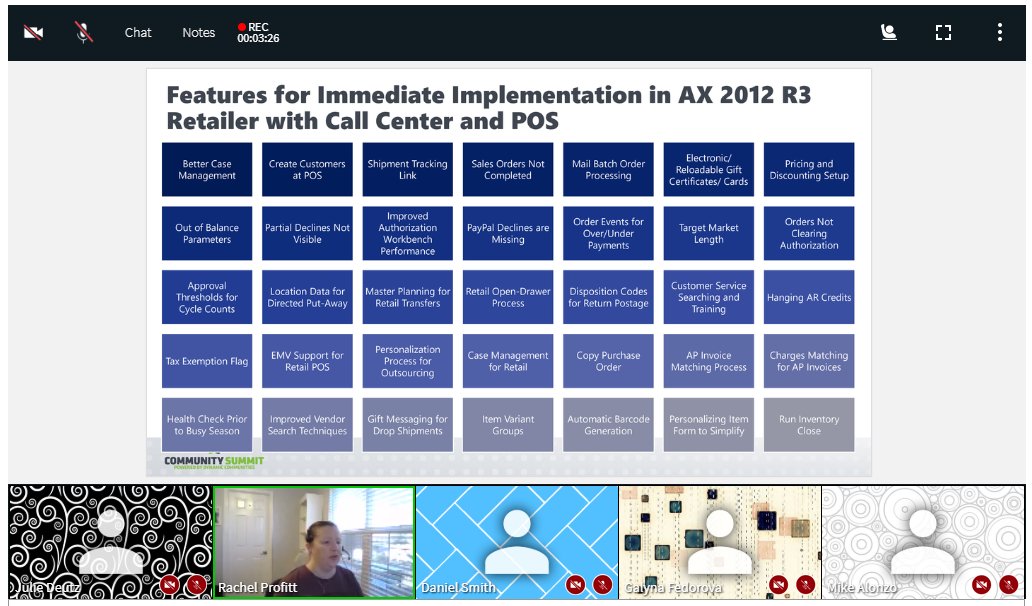 D365Communities's tweet image. Helping you get the most value out of your #AX2012 or #MSDyn365FO implementation is what #MVP @RachelProfitt does best. Thanks for the awesome discussion, Rachel! #CommunitySummit