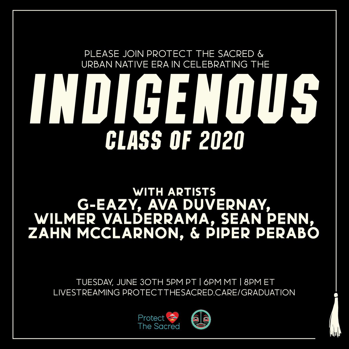 protect_sacred's tweet photo. .@g_eazy’s joined the celebration TONIGHT @ 5pm PT / 8pm ET to honor our Indigenous Class of 2020 #NativeGrads #NativeAmericanCentury | Tune in at LINK IN BIO! https://t.co/y36LCQCjDz