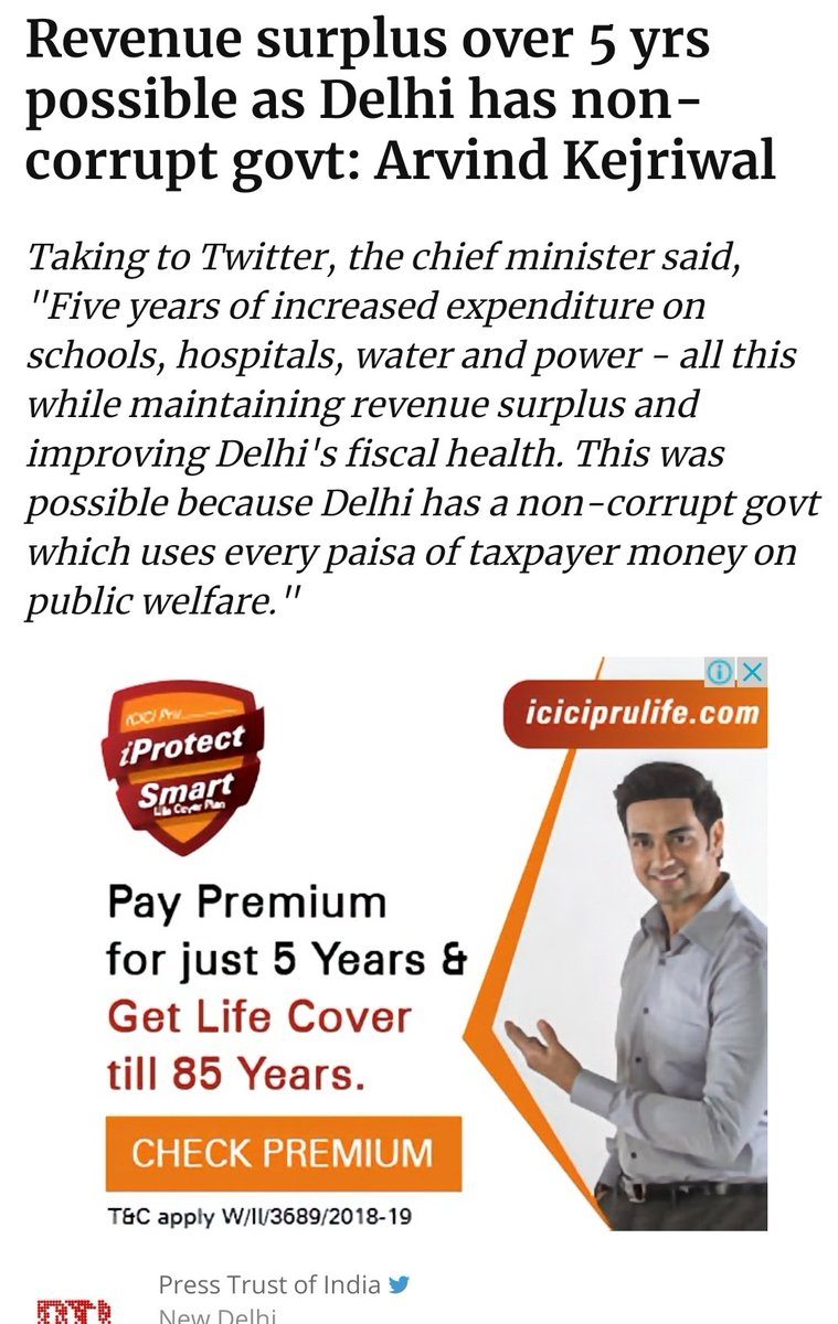 Myth #3 - Delhi is a revenue surplus state due to good governance and can provide free water, electricity.Fact is that Delhi govt actually gave free deaths.  #IndiaFightsCorona