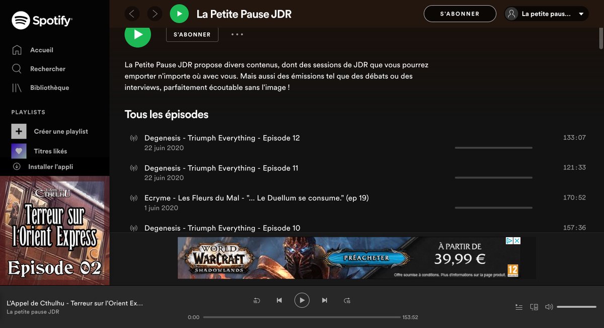 La Petite Pause est (aujourd'hui) disponible sur : Podcloud ( https://lapetitepausejdr.lepodcast.fr/ ) Spotify ( https://open.spotify.com/show/4md8lBQDydr81SyrYQCTnS)Google Podcast : ( https://www.google.com/podcasts?feed=aHR0cHM6Ly9sYXBldGl0ZXBhdXNlamRyLmxlcG9kY2FzdC5mci9yc3M%3D)