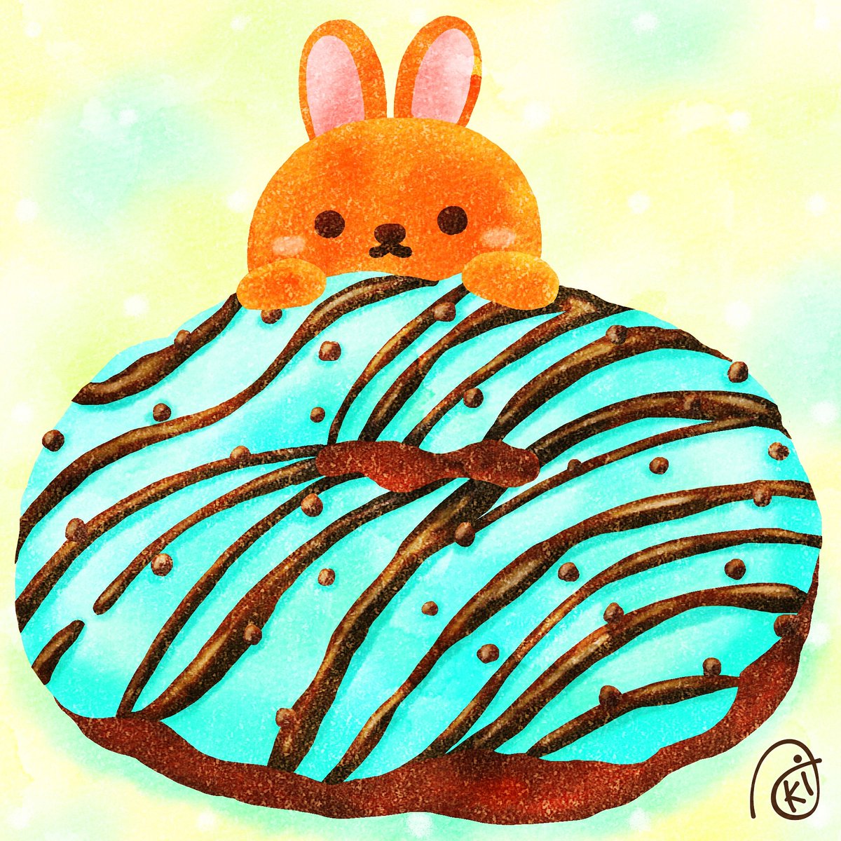 チョコミントドーナツ イラスト お絵描き うさぎ チョコミント ドー Akiのイラスト チョコミントドーナツ イラスト お絵描き うさぎ チョコミント ドー Akiのイラスト
