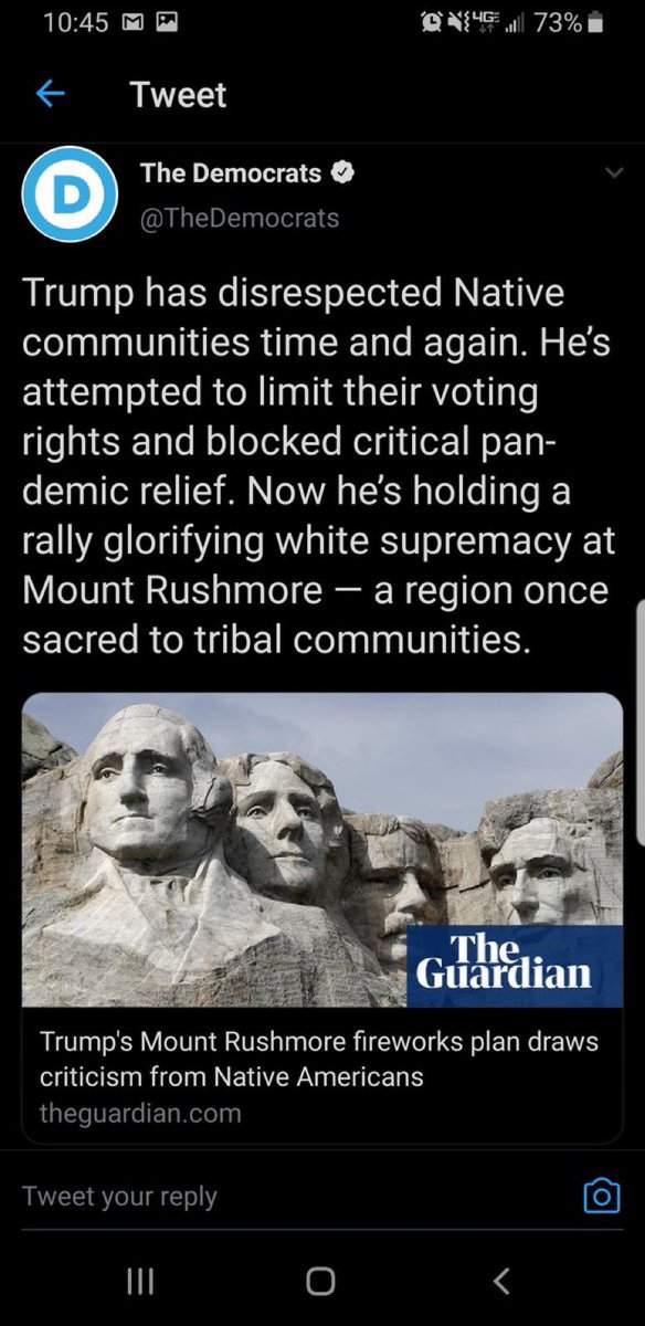This is the official twitter account of the Democratic National Committee, stating that Mount Rushmore is racist.

Not fringe activists. 

The Democrat Party. 

It has been wholly infiltrated and corrupted by radical leftists.