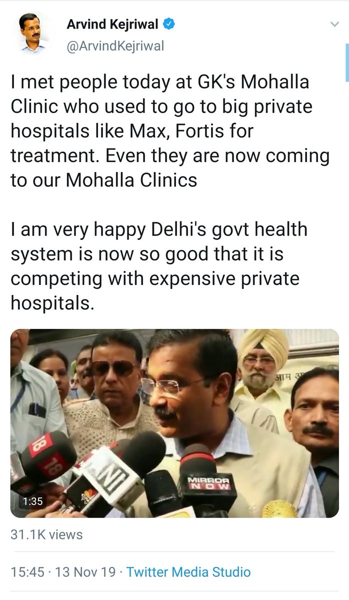 Myth # 4 - Delhi has perfect hospitals, and Mohalla Clinics, and people shift from private hospitals to Mohalla clinics.Fact - Delhi CM goes to Bangalore for treatments. Delhi Health minister was shifted from a govt hospital to private for Corona treatment. #IndiaFightsCorona