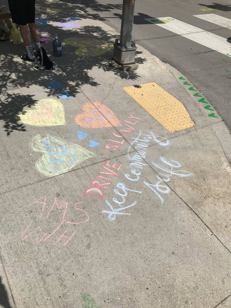 We were back in Central Park today to raise awareness around road safety through art. We want safe streets for all in our community too, where many rely on active transportation to get around. #safespeedswpg #love30x30