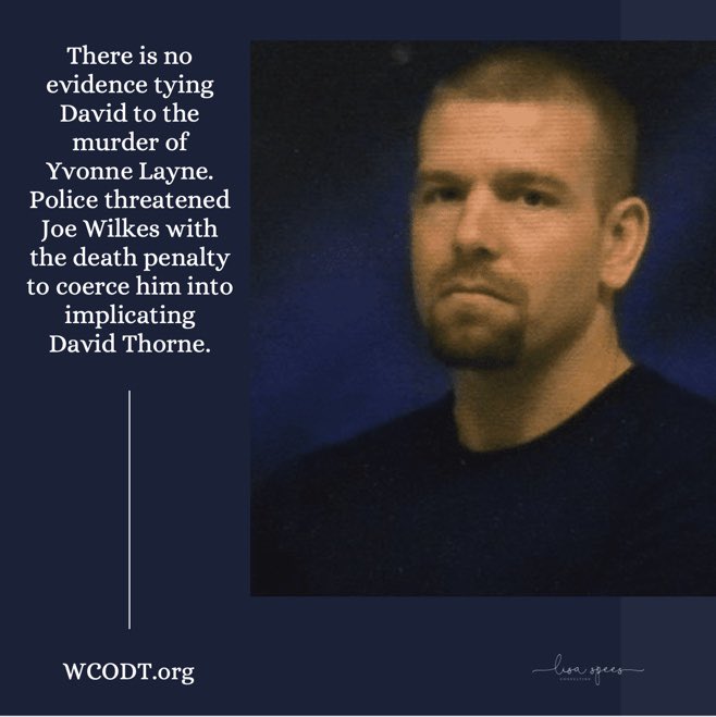 Lis5718's tweet photo. The coerced testimony of a co-defendant is the only thing that linked @freedavidthorne to the crime. David Thorne is innocent. Please follow him, share posts, join our fight! #WCODT #IStandWithDavidThorne https://t.co/TpGF0jOIeh