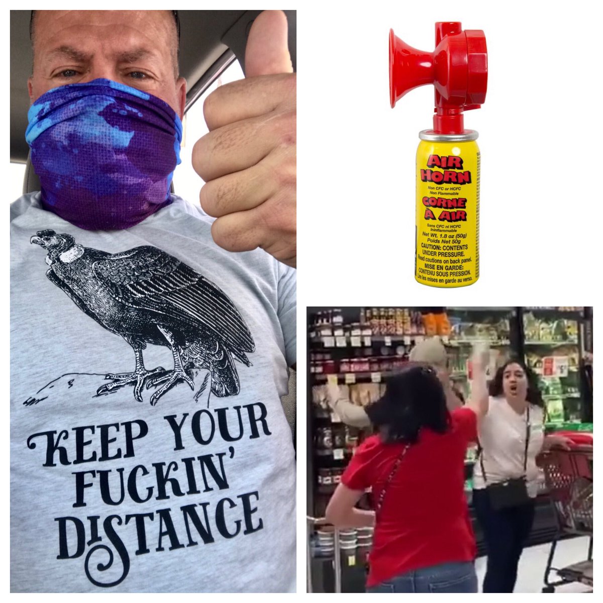 Jeff Black (@blueeyedbeef) on Twitter photo Mask-less in Public? Cheap mini air horn from <a href="/PartyCity/">Party City</a> , <a href="/Target/">Target</a>, <a href="/amazon/">Amazon</a>. A mask-less muppet invades your space; blast em, startle them witless (minimum effort) while effectively drawing attention to their asshattery and calmly stroll away. (❤️<a href="/EffinBirds/">Effin' Birds</a> ) Mask-less in Public? Cheap mini air horn from <a href="/PartyCity/">Party City</a> , <a href="/Target/">Target</a>, <a href="/amazon/">Amazon</a>. A mask-less muppet invades your space; blast em, startle them witless (minimum effort) while effectively drawing attention to their asshattery and calmly stroll away. (❤️<a href="/EffinBirds/">Effin' Birds</a> )