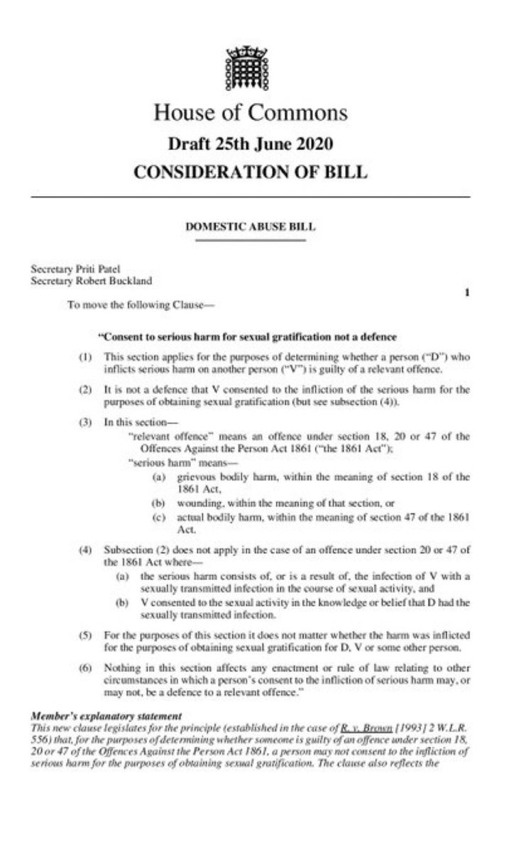 And there it is. The Government publishes new clause banning the ‘rough sex defence’ once and for all. A huge victory for women’s rights & an end to men literally getting away with murder 1/(thread)