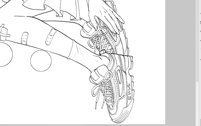 aw man i was trying to finish this drawing of edelgard before work and i got to shading but now i have to go to work ?

so here's a wip of her shoes LMFAO 