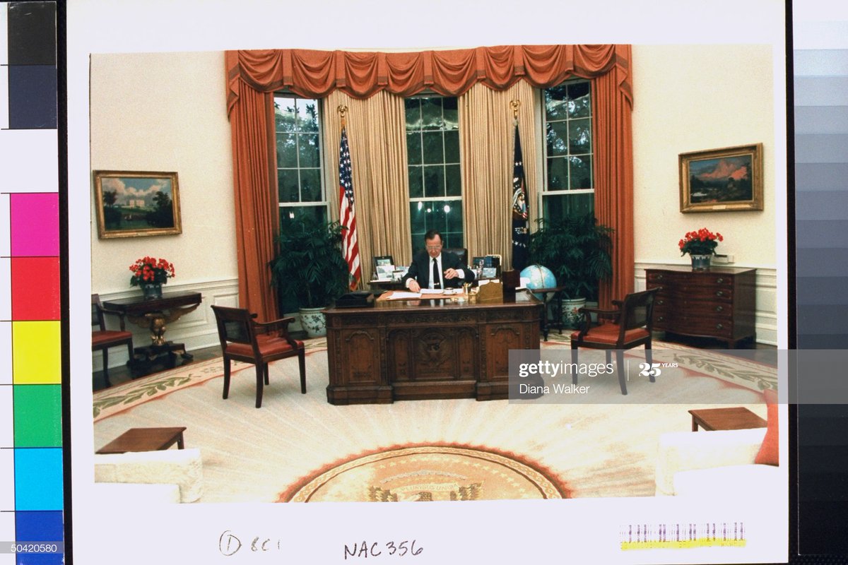 The Resolute Desk was sent to storage just five months into George H.W. Bush’s presidency.Buzz Adrin too