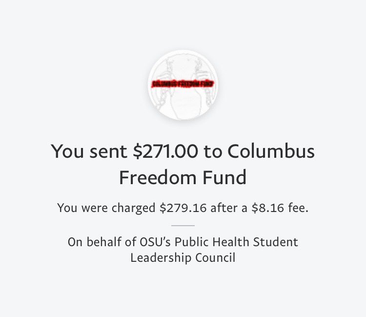 OSUPHSLC's tweet photo. We want to give our sincerest thanks to everyone who donated to the organizations below. PHSLC was able to match $325 in donations. Systemic racism IS a public health crisis. Continue to recognize your privilege, to donate, to educate, and to speak up. #BlackLivesMatter https://t.co/Y5rn1NCWA9