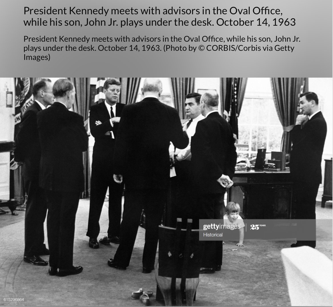 The Resolute desk was placed in the oval office for the 1st time in 1961, per the request of JFK. Jackie found the desk in the broadcasting room and moved it to the oval office during her White House restoration project. https://www.biography.com/news/jacqueline-kennedy-white-house-restoration