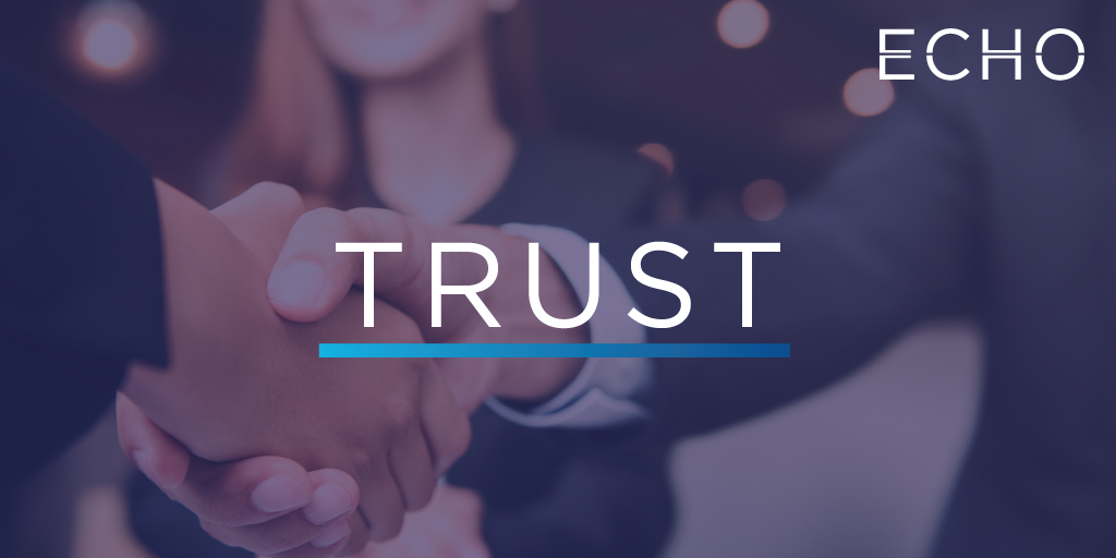 Another ECHO Core Value is Trust. Every staff member is motivated by a commitment to act in the best interest of participants, a factor which makes delivery of services so consistently high. Our staff also relies on Trust between each other to achieve their best. #Trust
