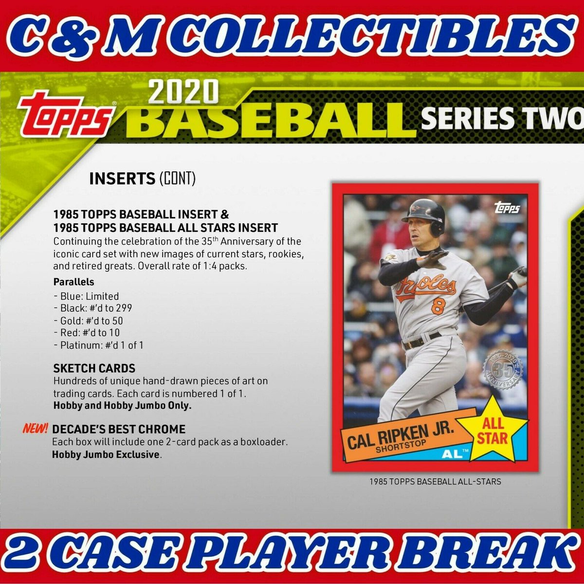 CandMCollect's tweet image. We wanted to remind you that auctions are ending TONIGHT in just a few hours for the 2020 @Topps Series 2 Baseball 2 Case Player Break we are breaking live Tomorrow Night at 6:00 PM CST! Jump on eBay now by clicking this link to get your players ---&amp;gt; ebay.to/2ylHzhs
