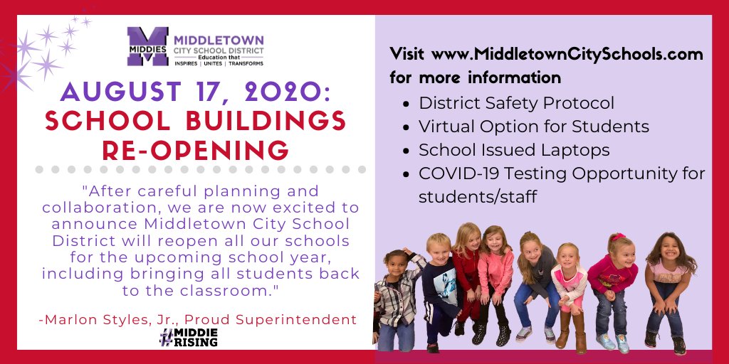 MiddletownOH's tweet photo. Did someone say school-issued laptops? @MCSDSuper just did! We are excited to offer students the opportunity to continue a way to learn outside of the school day. We are excited to start the process of removing the device barrier &amp; getting ALL students "logged in." #MiddieRising https://t.co/7JtQTPbaWW