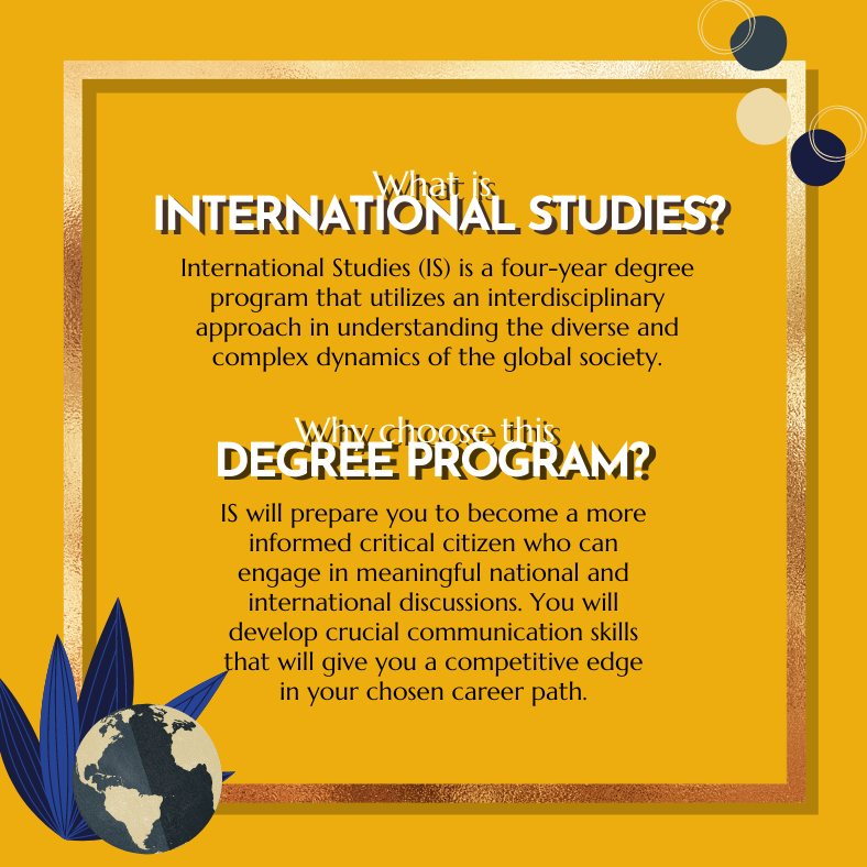 JJDiplomats's tweet photo. You heard that right! The best degree program for you does exist❤

Make sure to check out Bachelor of Arts in International Studies and enroll yourself in one of the most prestigious degree programs in the University of San Jose-Recoletos! https://t.co/eQiZu0qIgb