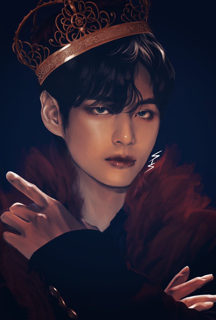 solo 1boy male focus black hair crown looking at viewer long sleeves  illustration images