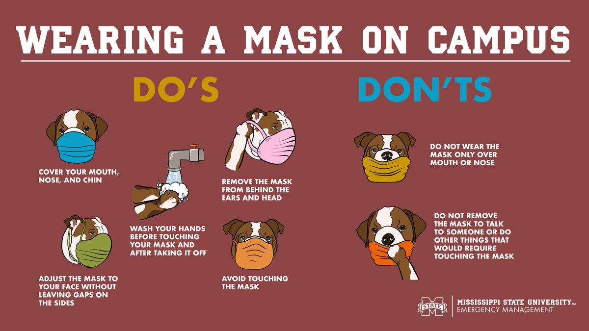 Bulldog demonstrates mask best practices