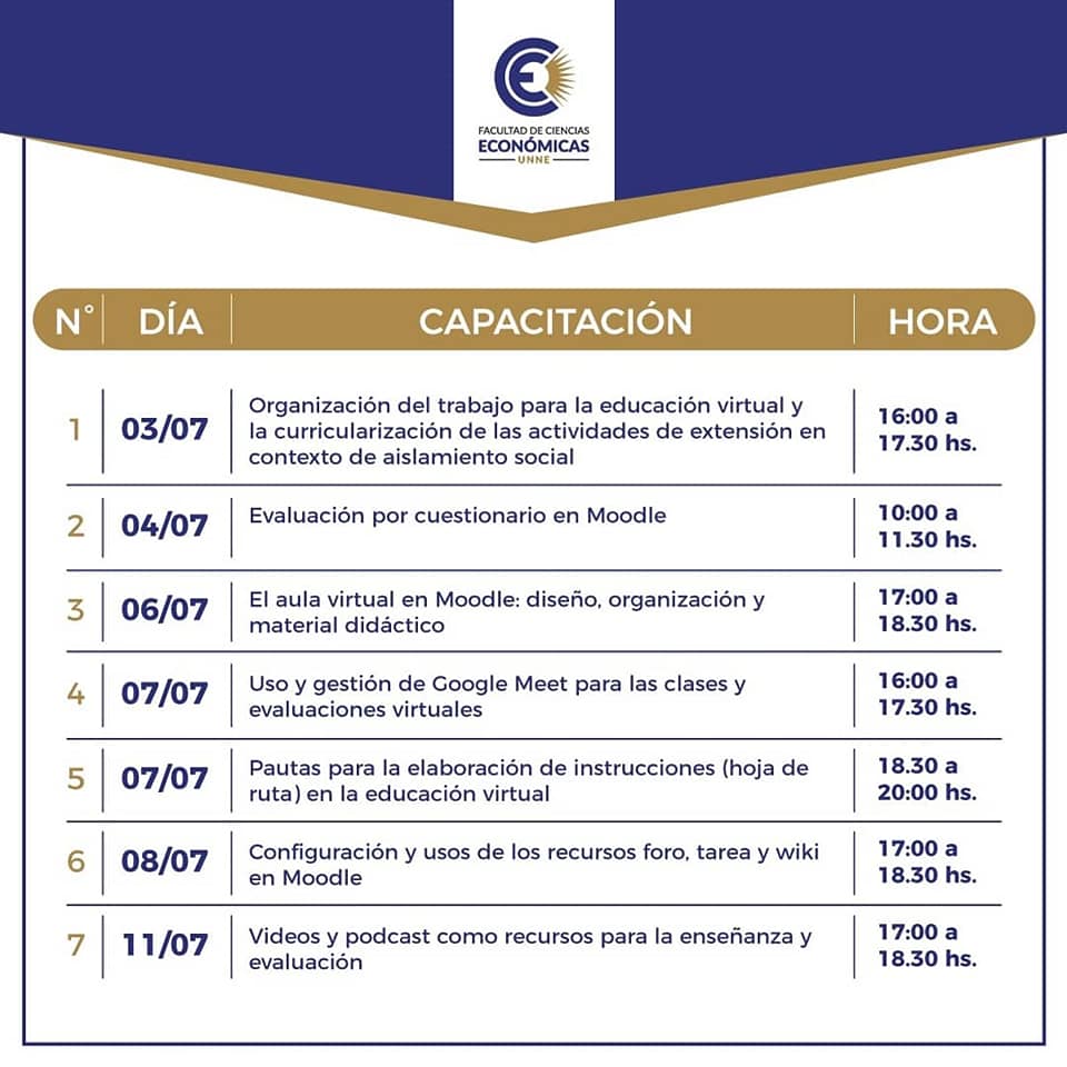 Programa de Formación en #Docencia / LA ENSEÑANZA, LA EVALUACIÓN Y LAS ACTIVIDADES DE EXTENSIÓN EN CONTEXTOS VIRTUALES / #FCEUNNE / Argentina
.
Se pueden inscribir a través del siguiente enlace:
docs.google.com/forms/d/e/1FAI…