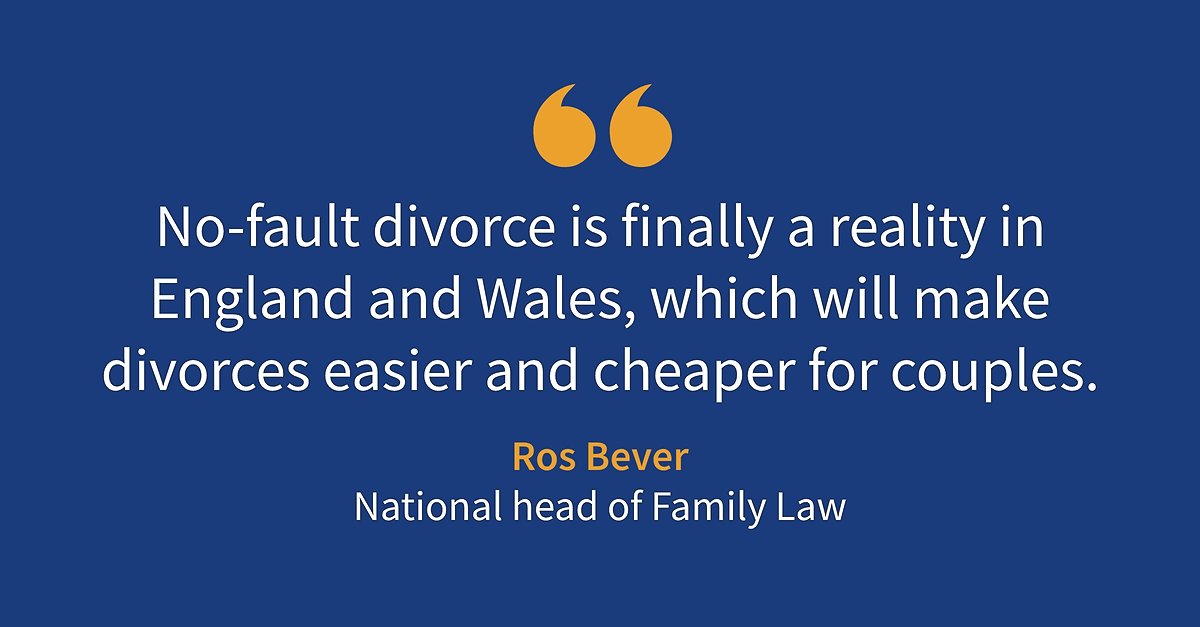 Irwin Mitchell Personal Legal (@personal_legal) on Twitter photo In the biggest change to #FamilyLaw in decades, no-fault divorce has now become law. <a href="/RosBever/">Rosalyn Bever</a> talks about what getting rid of the 'blame game' means for couples, and why the momentum for reform needs to keep going. bit.ly/3dNEkks In the biggest change to #FamilyLaw in decades, no-fault divorce has now become law. <a href="/RosBever/">Rosalyn Bever</a> talks about what getting rid of the 'blame game' means for couples, and why the momentum for reform needs to keep going. bit.ly/3dNEkks