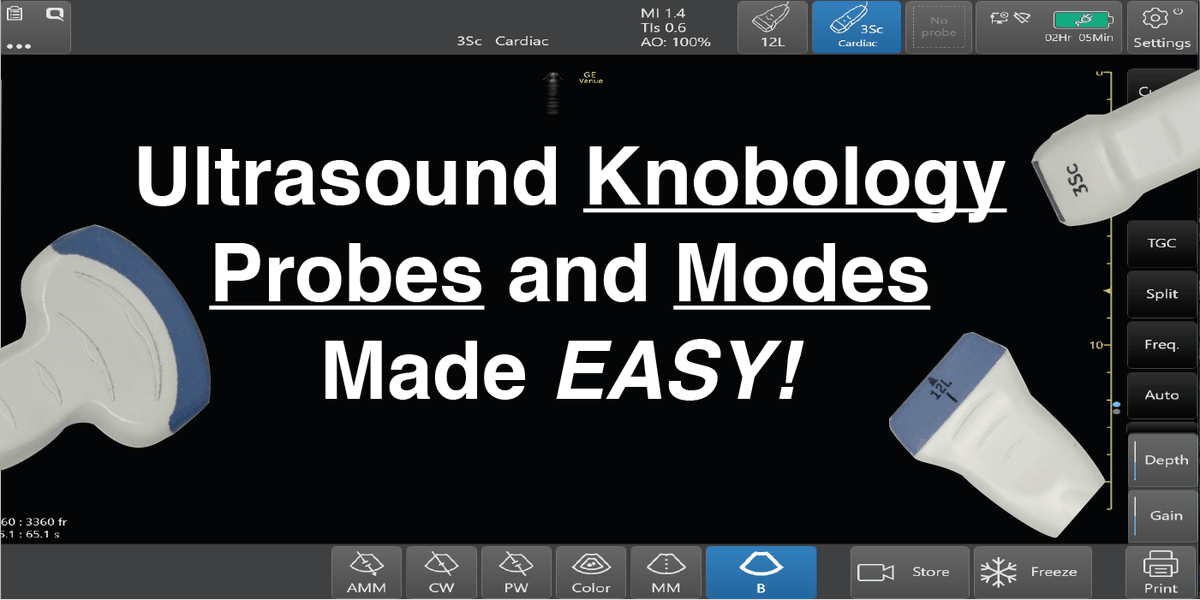 Having trouble figuring out Ultrasound Knobology, Probes, Modes?Master  #POCUS settings including probe movements, orientation markers, ultrasound planes, B-mode, M-mode, all Doppler settings, and MORE!New Blog Post!  https://pocus101.com/knobology  #medtweetorial(1/27)