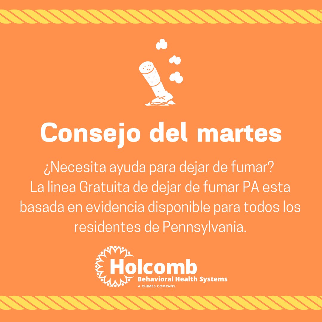 Consejo del martes: ¿Necesita ayuda para dejar de fumar? La linea Gratuita de dejar de fumar PA esta basada en evidencia disponible para todos los residentes de Pennsylvania. Obtenga más información aquí: bit.ly/2v8W3zp #entremassabe #libredetabaco #padeja #consejomartes