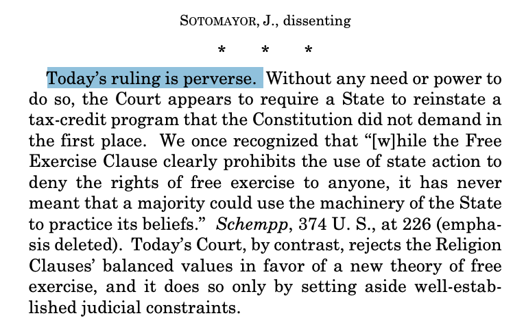 Justice Sotomayor's dissent pulls no punches: "Today's ruling is perverse."  https://www.supremecourt.gov/opinions/19pdf/18-1195_g314.pdf