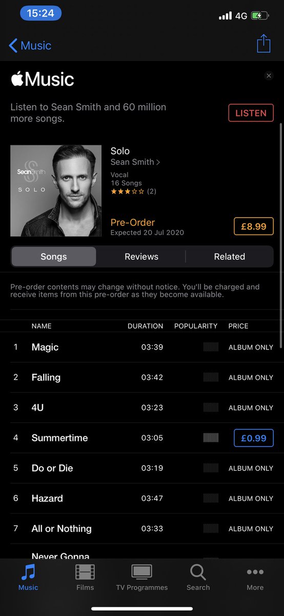 Ashur_Stanley's tweet image. So good to see @SeanSmithSolo featured on the main @iTunes store pre-orders 🙌🏻🙌🏻 #Seansmith #POPMUSIC #pop #music @SPMusicMGMT @Energise @BBCR1 @CapitalOfficial @Same_Difference @SeanSmithHype #itunes #AppleMusic @AppleMusic