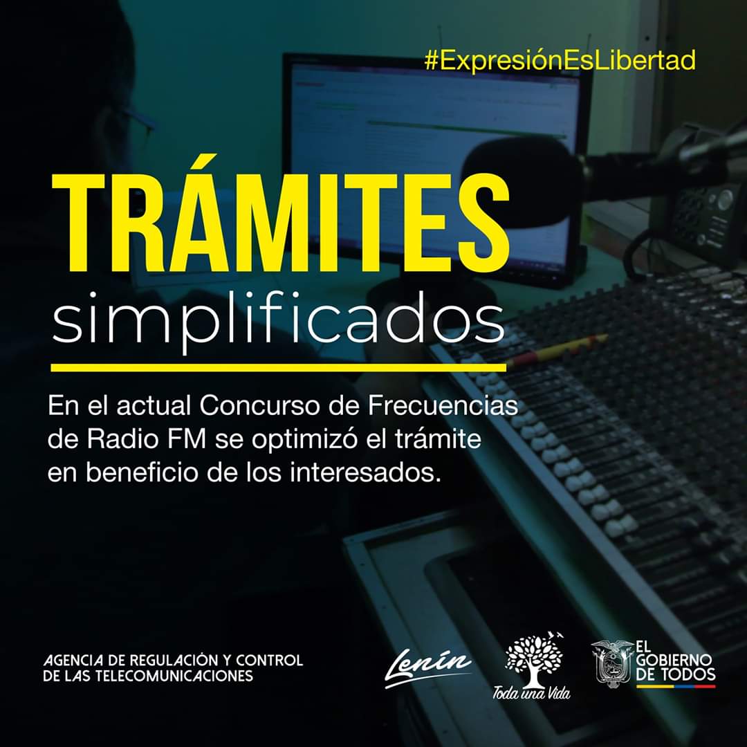 #ExpresiónEsLibertad| Al ganador del Concurso de Frecuencias de Radio FM se le adjudicará un Título Habilitante por un lapso de 15 años.

A concurso 3.096 frecuencias de radio que se distribuyen en 79 áreas de operación zonal.

#AEcuadorLoSacamosTodos #JuntosEcuador 
<a href="/Vice_Ec/">Vicepresidencia</a>