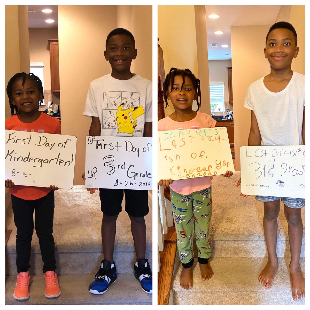 DisruptivPeace's tweet photo. First day vs Last day-ish of school! #coronicles #2020 https://t.co/VhxRTsJBVq