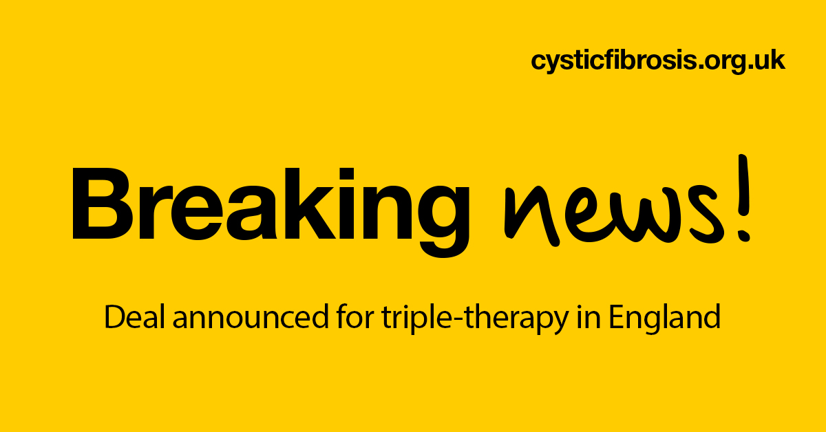 NHS England has announced a deal for access to the life-saving drug #Kaftrio, called #Trikafta in the US, on the day it receives its European licence, bringing hope to thousands across the UK. Read our news story here: bit.ly/3eNlqLV #cysticfibrosis