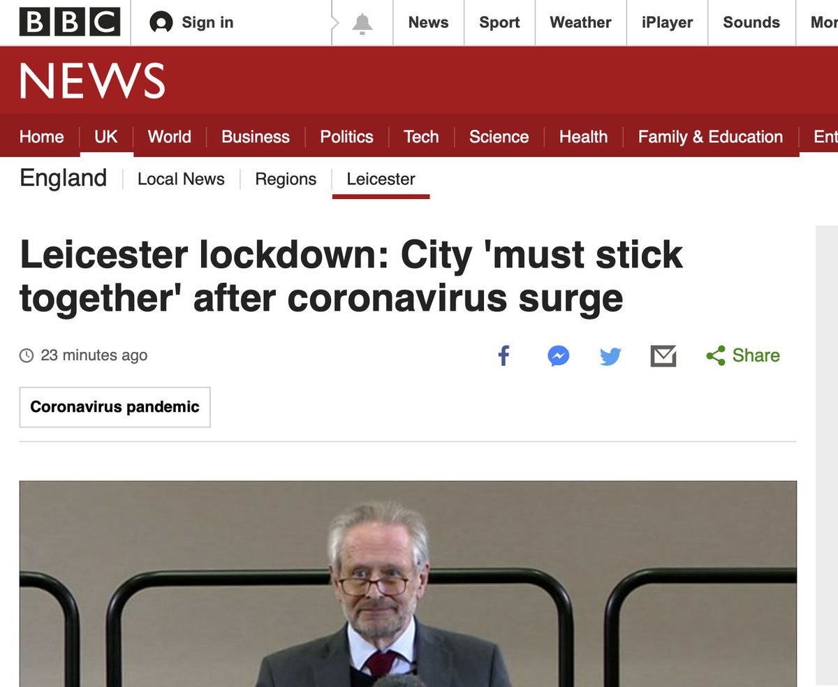 Unfortunate turn of phrase given the circumstances...😬
#leicesterlockdown <a href="/BBCNews/">BBC News (UK)</a>
