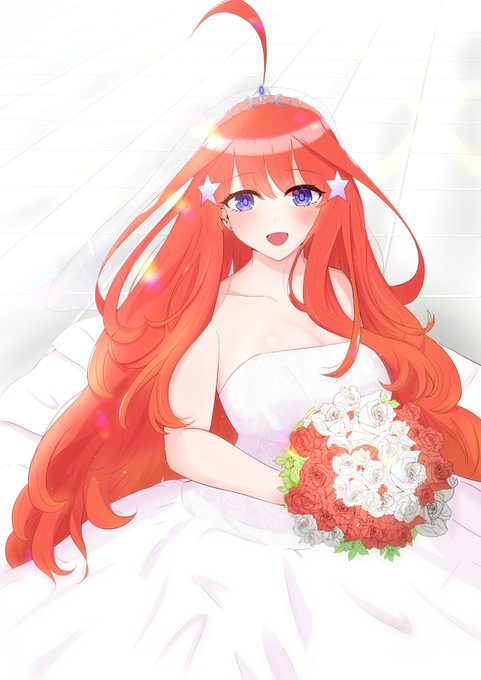 SHOさんがTwitterに投稿した中野五月(五等分の花嫁)のイラスト。