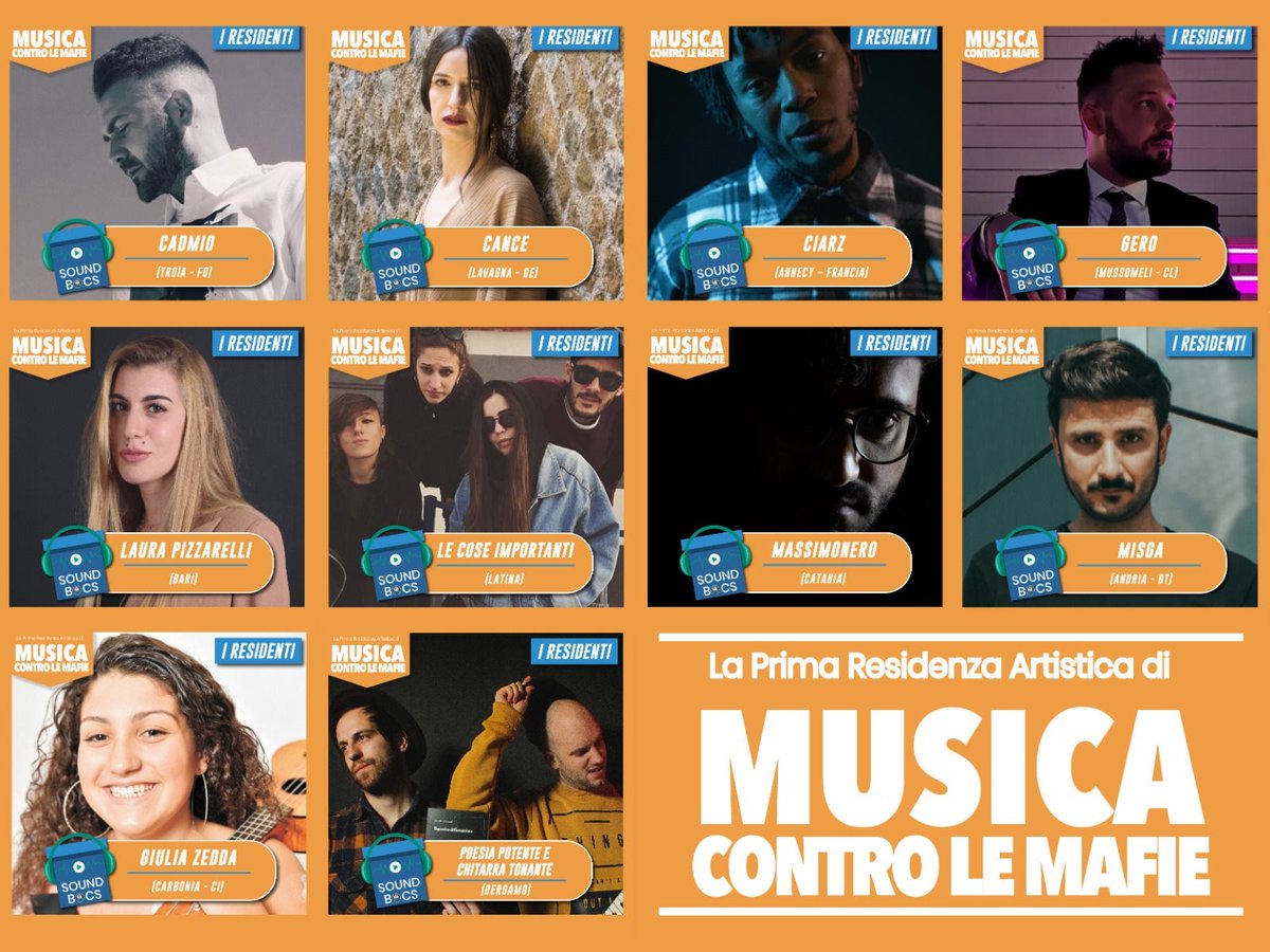 Residenzartisti's tweet photo. 10 artisti selezionati per #SoundBocs prima #MusicFarm a sfondo civile in Italia a #Cosenza con @M_vs_m. Elenco completo di vincitori, tutor e ospiti sul nostro sito.
#residenzeartistiche
https://t.co/sHnD7ZEvuG https://t.co/vziuRrg3vQ