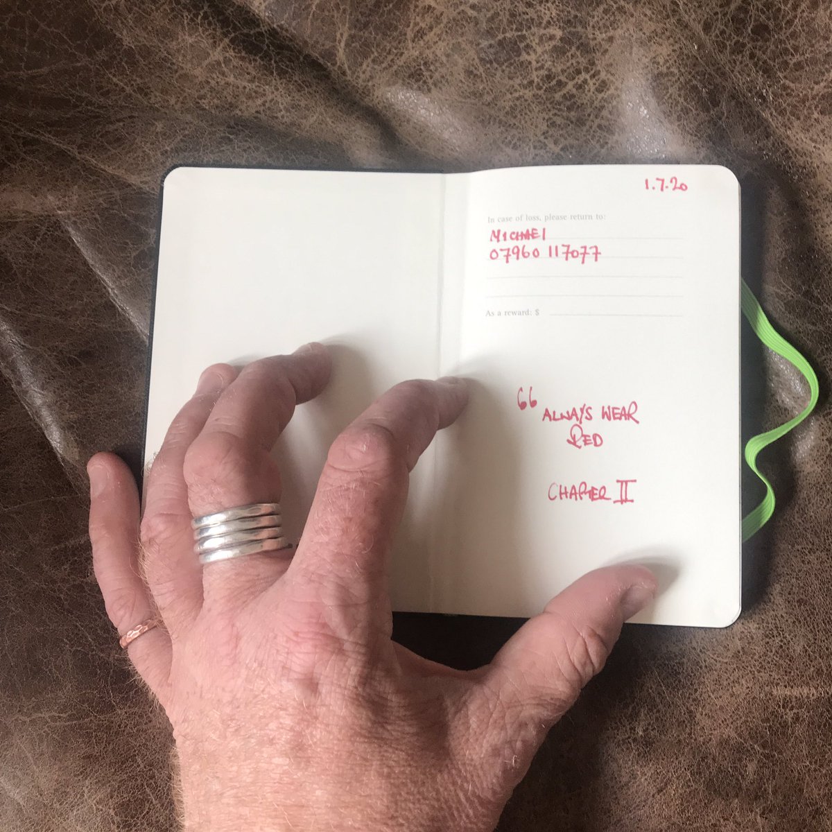 4 1/2 years after I launched Always Wear Red. It’s a new chapter.

World Class. World Kind. Hand Knits.

So I thought I’d start a new little black book. For notes and scribbles.

I’ll not be tweeting. But the whole journey will be at Instagram: instagram.com/alwayswearred

Michael.