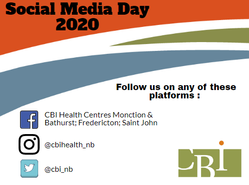cbi_NB's tweet photo. Happy Social Media Day everyone! Don't forget to follow us on Facebook and Instagram
Bonne journée des médias sociaux à tous! Venez nous trouver sur Facebook et Instagram 
#SocialMediaDay https://t.co/OlhyOlgucf