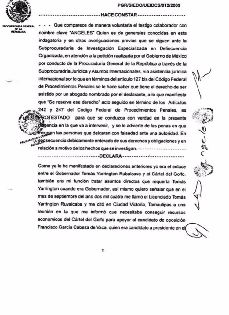 There's testimony from a protected witness in a U.S. federal case implicating the governor for corruption. Last month, the DEA circulated an unclassified bulletin about the millions of dollars in real estate the Tamaulipas governor and his family have in Texas.