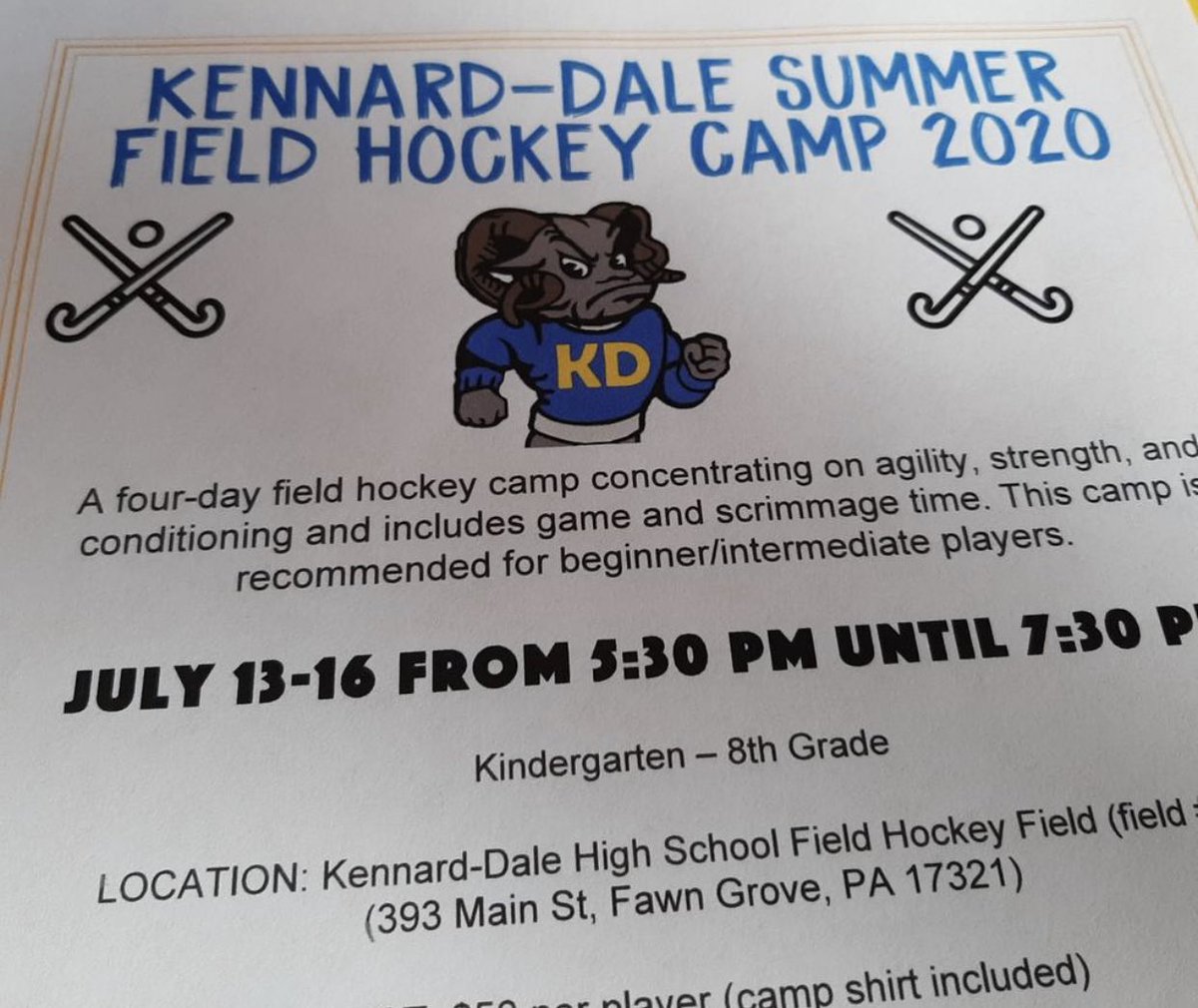 Don’t forget to sign up for the youth FH camp! Go to the KD Athletics page to register! 🤍💙