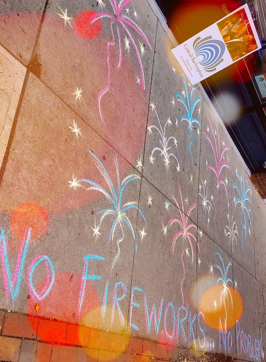 No Fireworks... No Problem!  Since we can't be together on the 4th, stop by 24 E. Winter St. and take your photo with sidewalk fireworks, compliments of the Central Ohio Symphony!  Have a safe July 4th weekend!
#firstfridayathome #unityandcommunity Main Street Delaware, Inc.