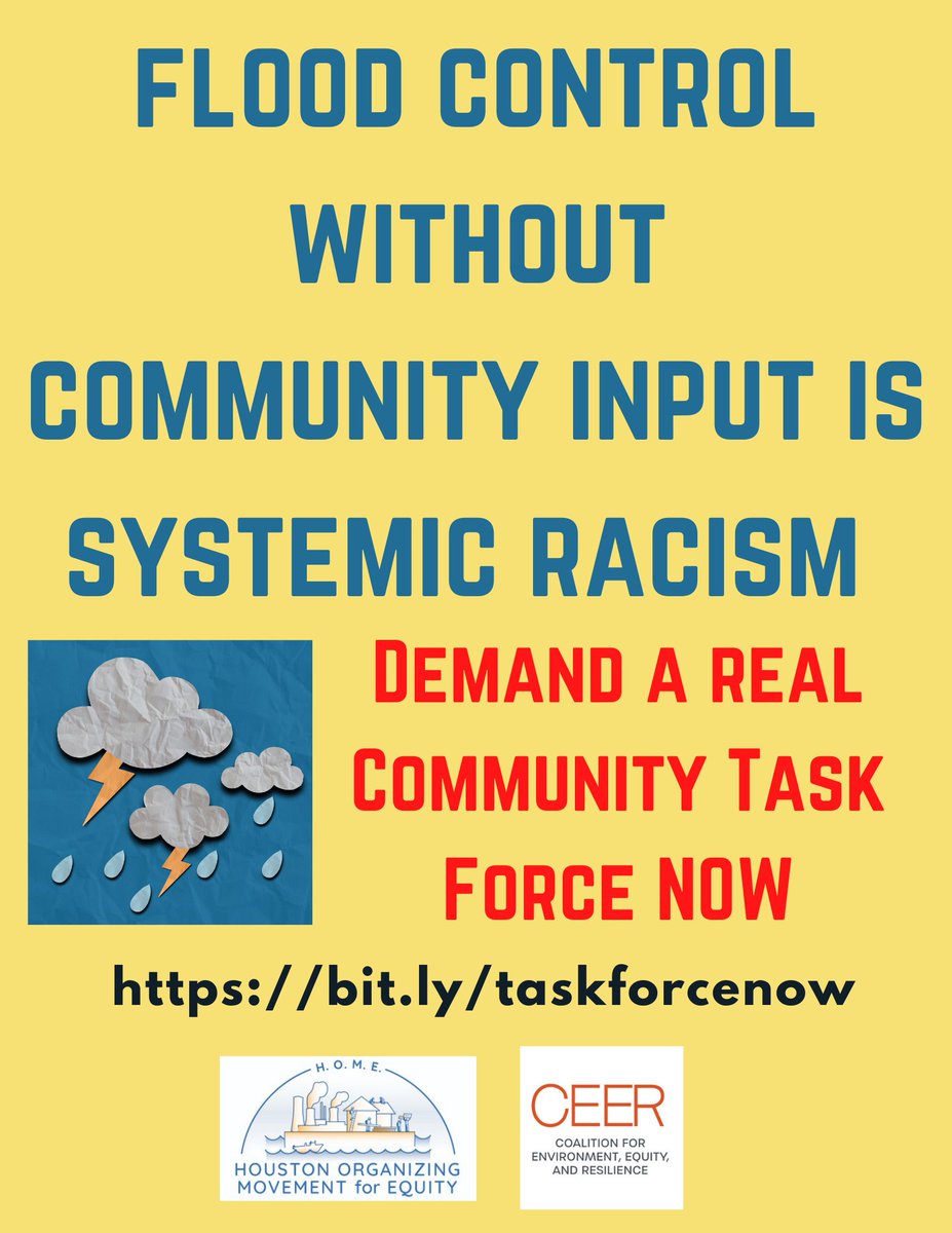 HOME_Coalition's tweet photo. Tune into #HarrisCounty Commissioners Court as we along with @CeerHouston call for a REAL Community Taskforce &amp; to remove systemic racism from how flooding in handled. https://t.co/qrn4372P70 #RemoveRacism https://t.co/HMgt7rWVbt