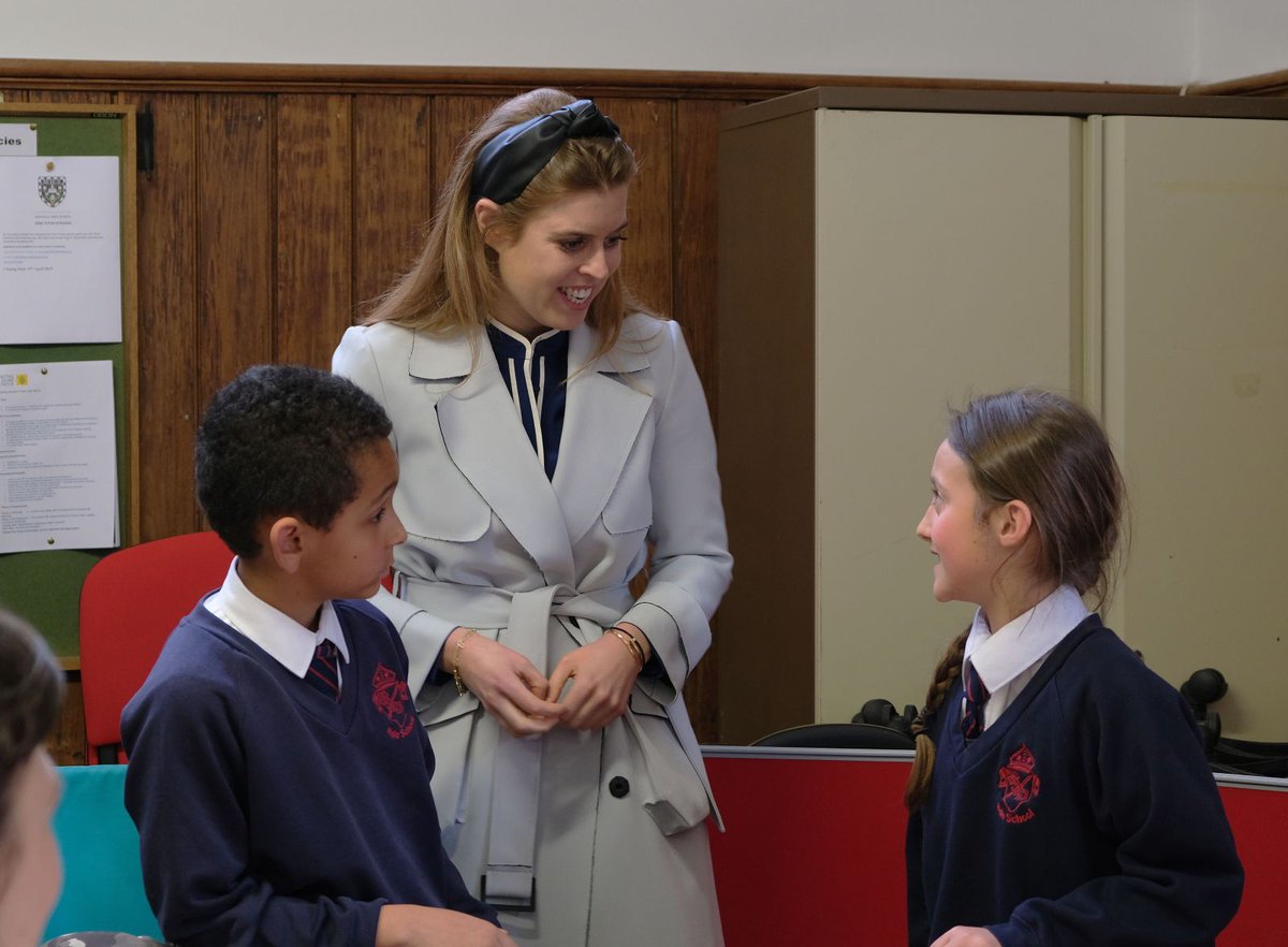 As Patron, Beatrice often visits the centre in Frensham, Surrey. At this visit in 2015, she met children from local schools to find out about the 1:1 tuition they were receiving.
