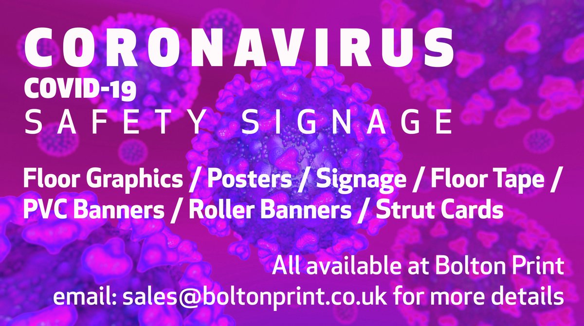 If you're getting ready to open up soon and still require #socialdistancing signage, email us at sales@boltonprint.co.uk and we can help!