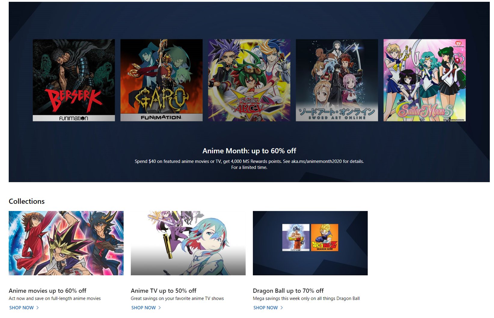 Wario64 Anime Movies Tv Sale On Ms Store Spend 40 Get 4 000 Ms Rewards Points T Co Yz0lsie1jd