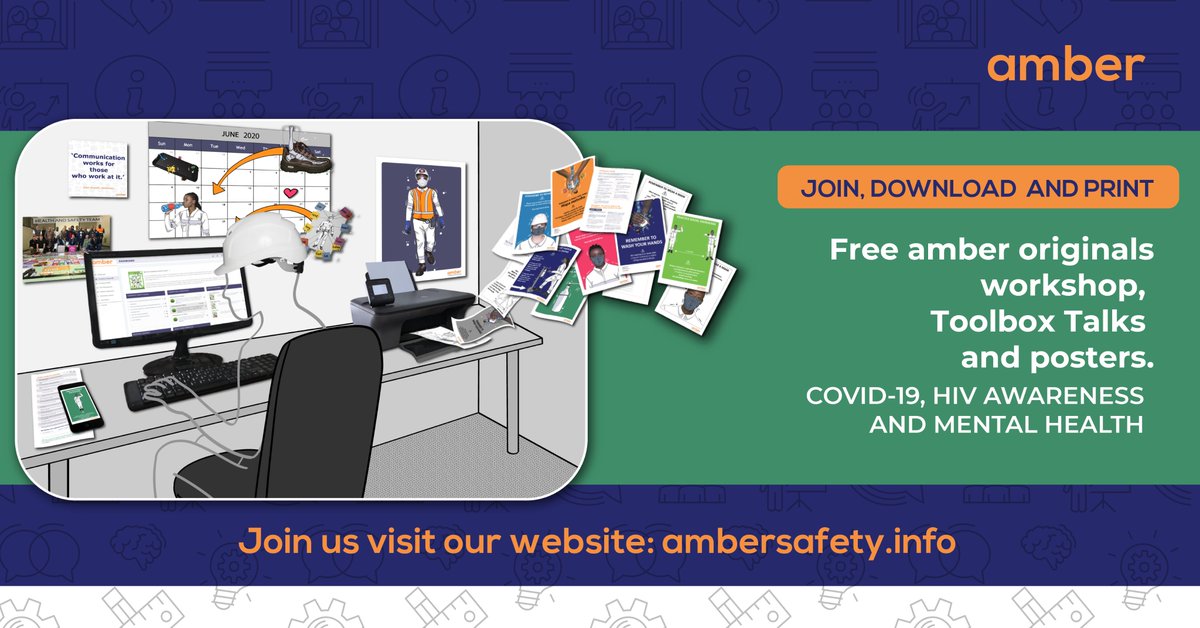 amberohscomms's tweet photo. Join today for Africa inspired toolbox talks and posters for #covid19, HIV awareness and mental health https://t.co/YXncu9oEnI #amberohscomms https://t.co/2hHa6APSsr