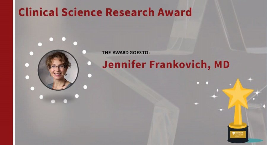 PANDASPPN's tweet photo. Congratulations to Dr. Jenny Frankovich for winning Stanford's Clinical Science Research Award for her work with #PANS patients! #PANDAS #Stanford #Hero https://t.co/sW74hfnfpe